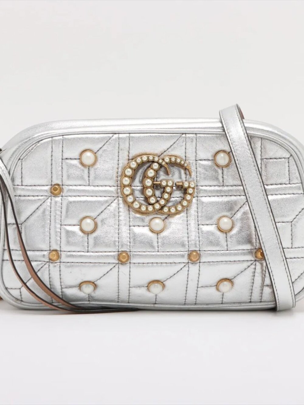 Gucci Metallic Pearls Camera Bag A67